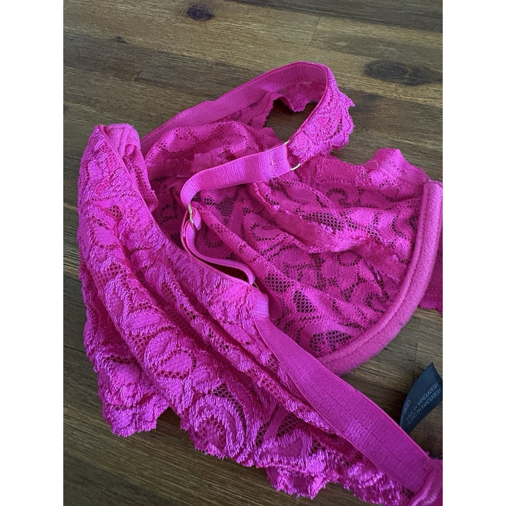 Smart & Sexy Women's Signature Lace Unlined Underwire‎ Bra 40D Hot Pink - Picture 15 of 16